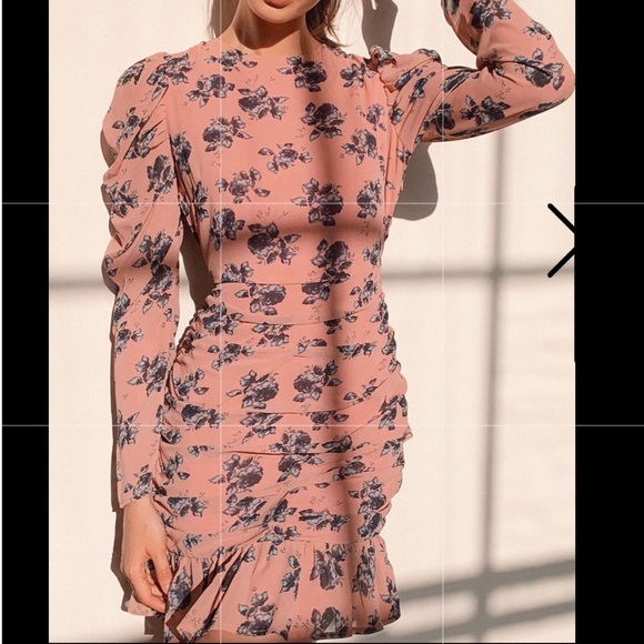 New With Tags Pink Floral Chiffon Dress - Picture 1 of 4